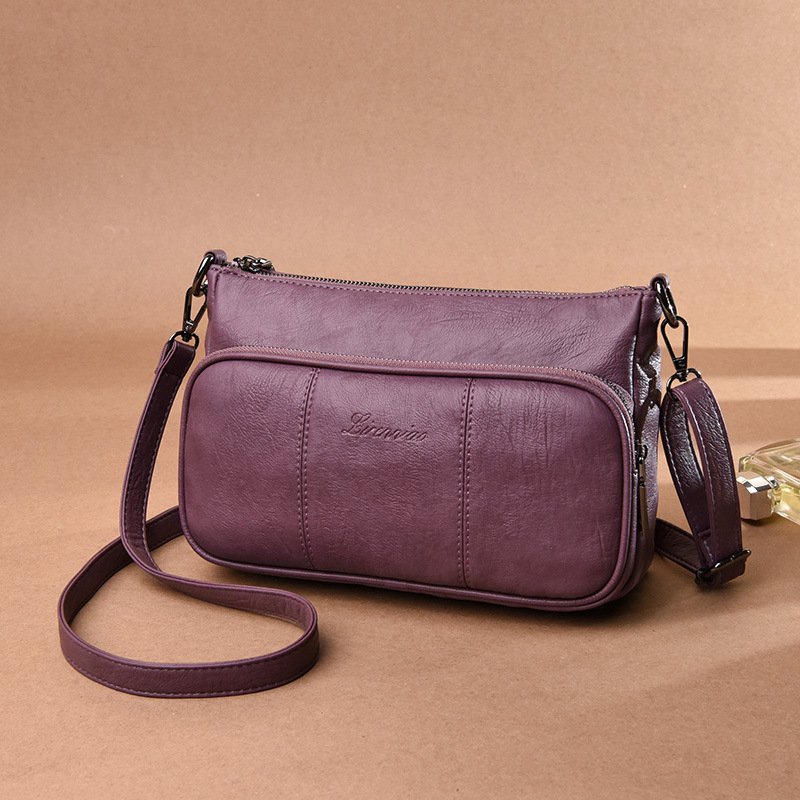 Bag women 2021 new middle-aged female bag mother hand bag soft leather fashion large capacity one-shoulder messenger bag