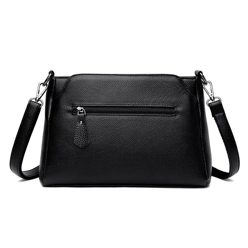 Middle-aged female bag 2021 new fashion trendy lady bag mother bag soft leather multi-layer large capacity single shoulder messenger bag