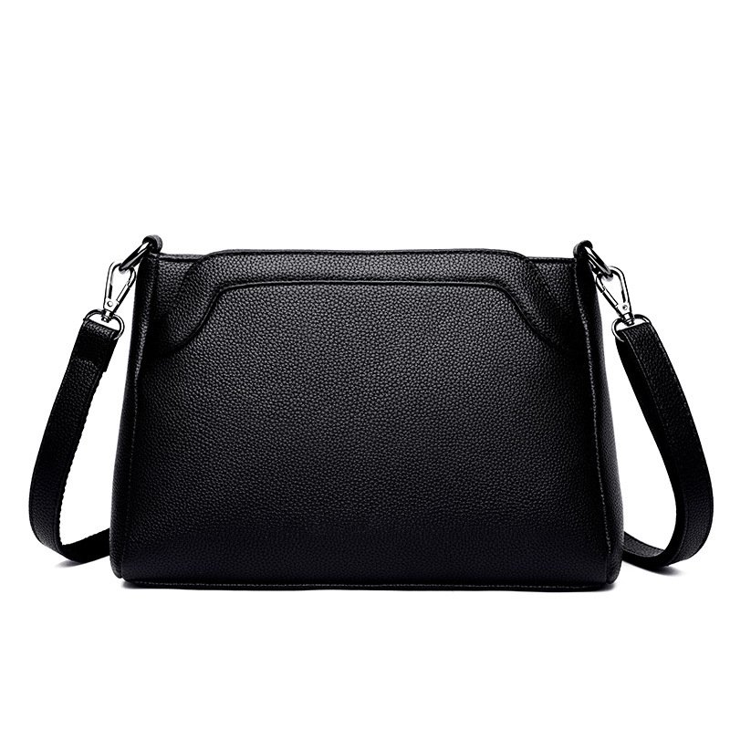 Middle-aged female bag 2021 new fashion trendy lady bag mother bag soft leather multi-layer large capacity single shoulder messenger bag