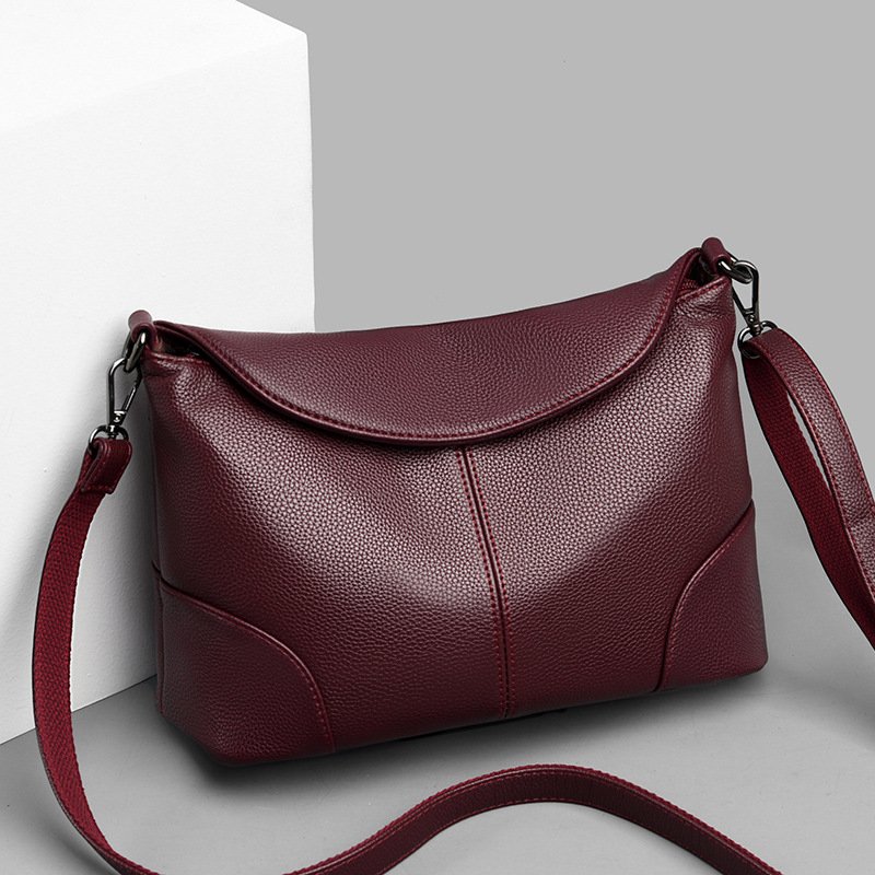 Shoulder bag female bag new 2021 ladies soft leather large capacity casual middle-aged mother bag messenger bag