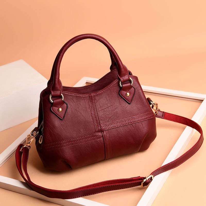 Middle-aged female bag mother bag female 2021 new fashion multi-layer soft leather large capacity tote bag handbag