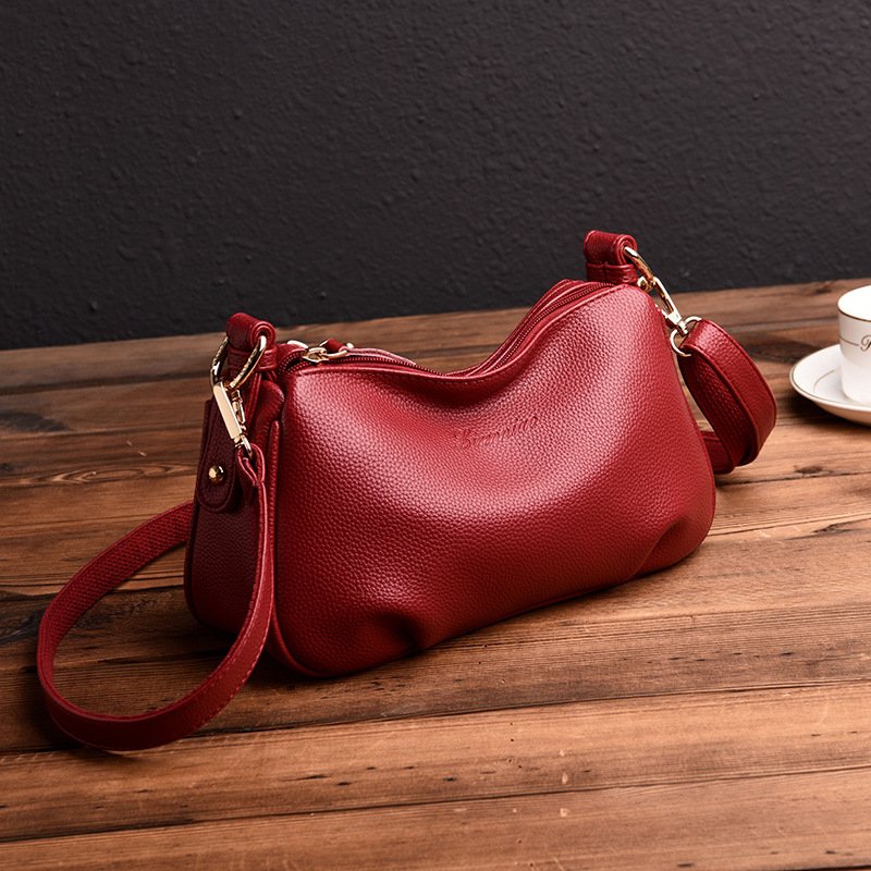 Female bag 2021 new fashion middle-aged lady bag mother bag leisure large-capacity one-shoulder hand messenger bag