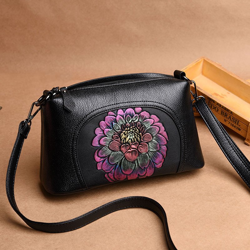 Bag women 2021 autumn and winter new fashion middle-aged lady mother bag printed multi-layer shoulder bag messenger bag